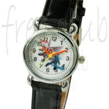 Pokemon Palkia & Dialga Black Leather Wrist Watch