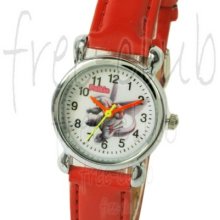 Pokemon Pearl484 Palkia Red Patent Leather Wrist Watch