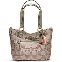 POPPY METALLIC SIGNATURE SATEEN SMALL TOTE