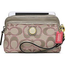 POPPY SIGNATURE SATEEN METALLIC DOUBLE ZIP WRISTLET