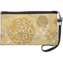 Porto Cristo: Vintage Shabby Luxe In Gold Wristlet Clutches