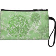 Porto Cristo: Vintage Shabby Luxe In Green Wristlet Clutches