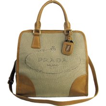 Prada BN1891 Canvas Handbag Khaki
