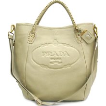 Prada BR4426 Leather Handbag Apricot