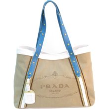 Prada Handbag BR3857 Canvas Blue