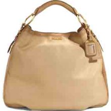 Prada Large Cervo Antik Beige Hobo Bag