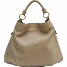 Prada Large Cervo Antik Biege Hobo Bag