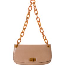 Prada 'Madras' Beige Chain Style Strap Shoulder Bag (Prada Beige Flap Shoulder Bag)
