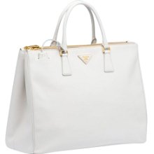 Prada Saffiano White Leather Tote Bag Bn1802