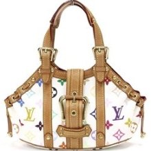 Preowned Louis Vuitton White Multicolore Monogram Theda PM Handbag