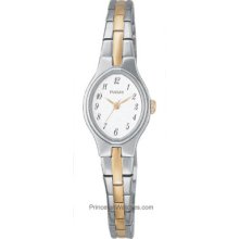 Pulsar Ladies Stainless & Gold-Tone Watch with White Face PC3011