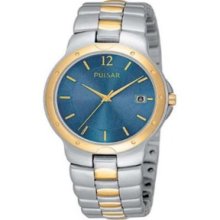 Pulsar Two Tone Dress Watch Blue Dial