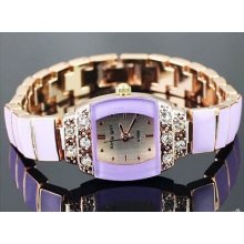 Purple Elegant Braclet Style Band Watch.