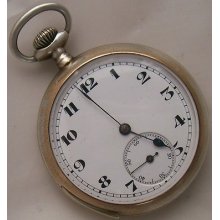 Quarter Repeater Pocket Watch Open Face Silver Case 49 Mm. In Diameter Running