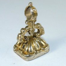Rare Chalcedony & Gold Seal / Family Crest Watch