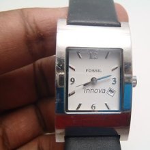 Rare Fossil Innova Pr-5169 Unisex Watch With Date Dial- Battery