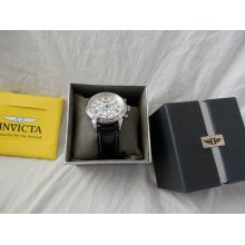 Rare Invicta Black Leather White Dial Mens Watch$700brand