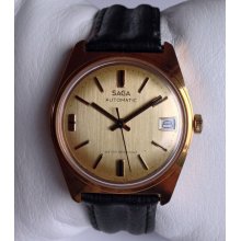 Rare Saga Automatic vintage mens wrist watch in great running order.