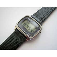 Rare Vintage 1979 Seiko F051 Lcd Blk Lizard Classic Digital Dress Watch