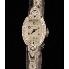 Rare Vintage Platinum Hamilton Diamond Ladies Wrist Watch
