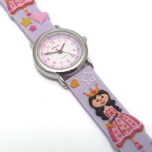 Ravel Kids Childrens Girls Watch Princess Motif 3d Silicone Strap