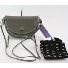 Rebecca Minkoff Gray Leather Smile Mini Crossbody Shoulder Bag $150