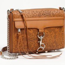 Rebecca Minkoff 'Lasercut M.A.C.' Leather Crossbody Clutch Almond