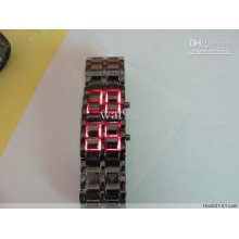 Red Black Led Watch Wholesale 6pcs/lot Led Digital Watch Lava Mens S