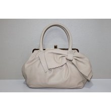 Red Valentino Big Bow Satchel Cream Leather Bag Purse Handbag