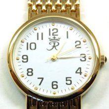 Reflex Gents Elegant Gold Coloured Metal Bracelet Strap Watch