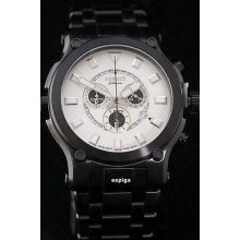 Renato Men's Calibre Robusta Black Ip Case & Bracelet White Dial