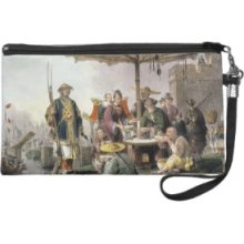 Rice Sellers at the Military Station of Tong-Chang Wristlet Purse