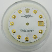 Rolex Date Quickset White Mop Custom Diamond Dial