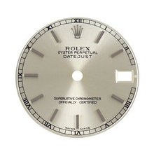 Rolex Datejust Factory Midsize Dial, Silver, White Gold Indicies (c.1990)
