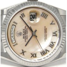 Rolex Day Date President White Gold Mother Of Pearl Roman Dial -118239