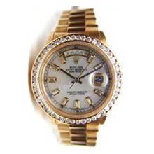 Rolex Like New Single Quick President W/ MOP Baguette Diamond Dial and 2.5 KT Diamond Bezel 80's