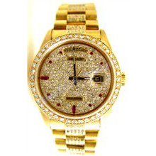 Rolex like new Super President W Beautiful Custom Diamond Dial, Bezel and Band. Stunning Late 80s