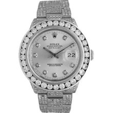 Rolex Men's Datejust Full 5.00ct Diamonds/Stainless Steel Pre-Owned