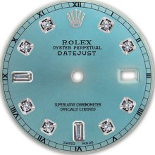 Rolex Mens Datejust Stainless Steel Ice Blue Color Dial With 8 + 2 Diamond Rt