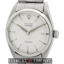 Rolex Oyster Precision Vintage Stainless Steel 34mm Silver Stick Dial 6422