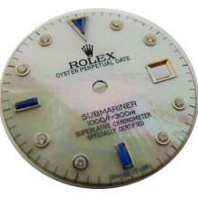 Rolex Yachtmaster Quickset Mans Diamond Sapphire Dial White Mop For Steel Watch