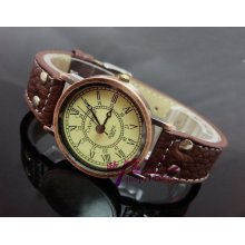 roman Retro Leather Watch Vintage Style Wrist Watch