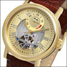 Romilly Skeleton Power Reserve Automatic Watch Gold Earhart