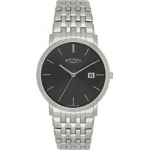 Rotary Gb02622-20 Mens Black Steel Watch Rrp Â£159