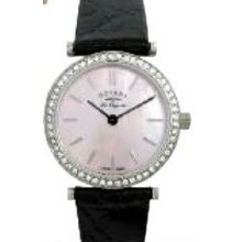 Rotary Les Originales Ladies White Case Watch W/ Black Strap