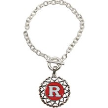 Rutgers Scarlet Knights Ladies Round Heart Art Nouveau-Style Toggle Bracelet