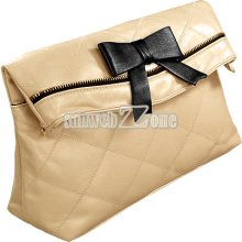 S0bz Lady Women Bowknot Retro Rhombus Purse Handbag Shoulder Bag Chain Hot