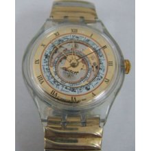 Sak113 Swatch - 94 Automatic Serti Misterieux Gold Art