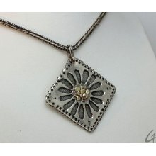 Sale 10% off Flower Necklace, 14K Yellow Gold Necklace, 925 Sterling Silver Necklace, Daisy