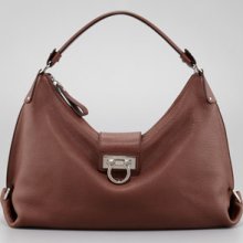 Salvatore Ferragamo Fanisa Gancini Hobo Bag, Taupe